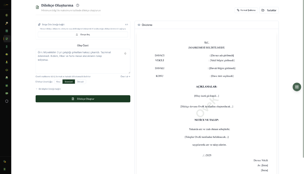 Dilekçe Oluşturma